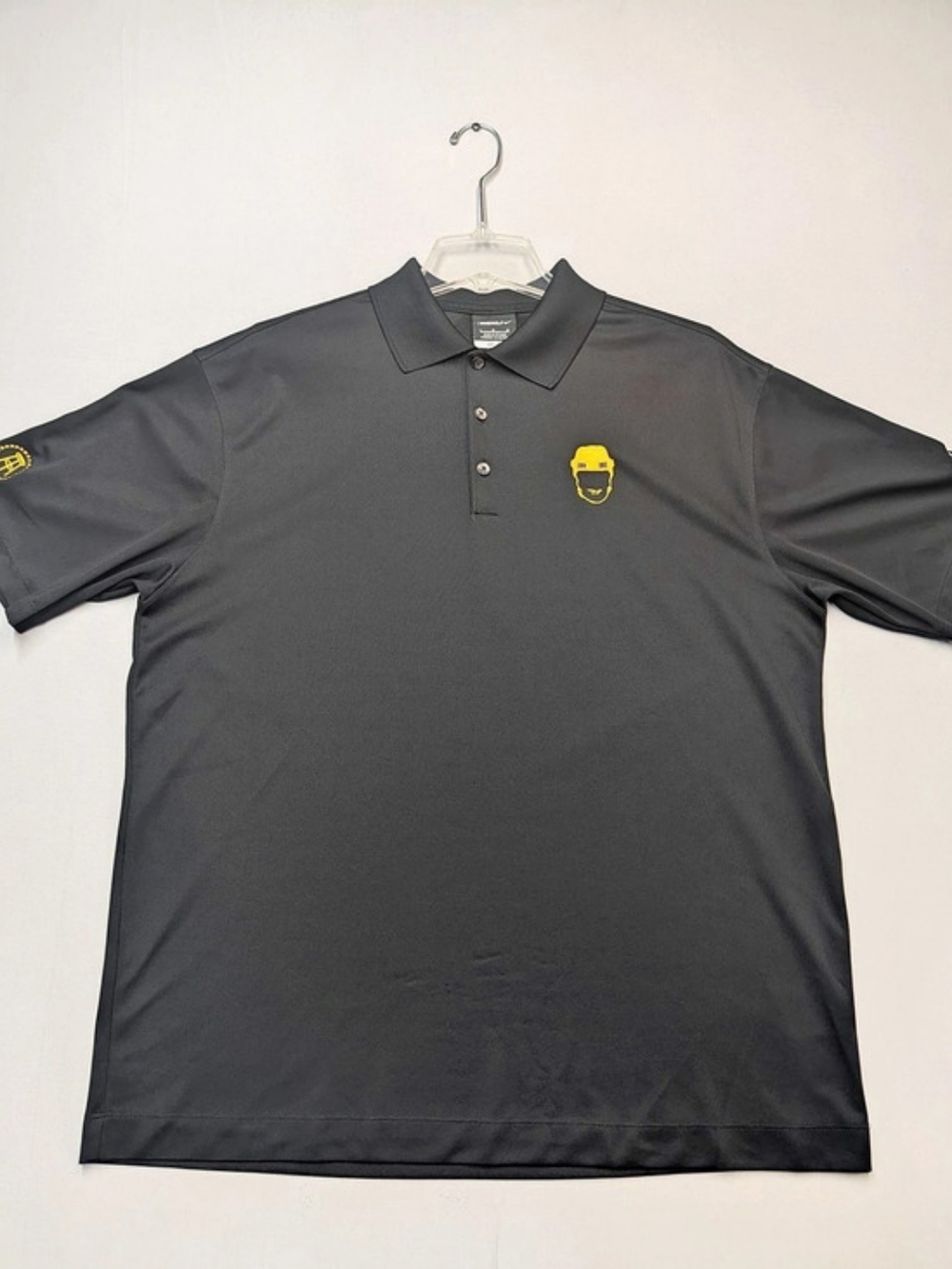 Nike Golf Dri-Fit Black Polo Shirt Men's Large Barstool Sports Spittin' Chiclets